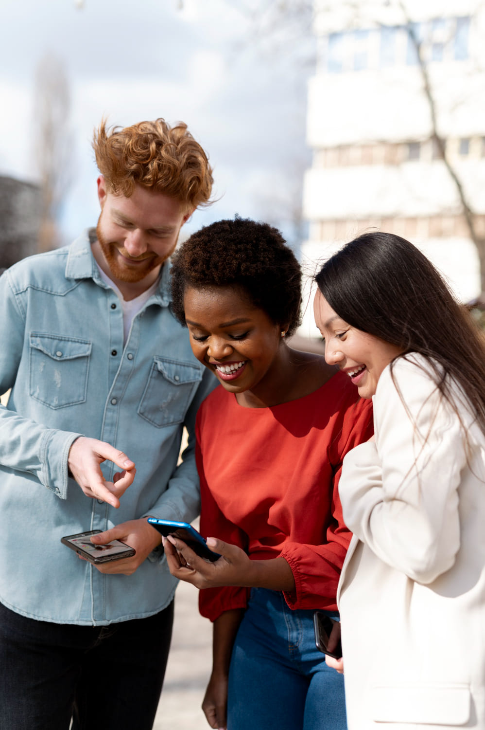 A group looking at a payment together